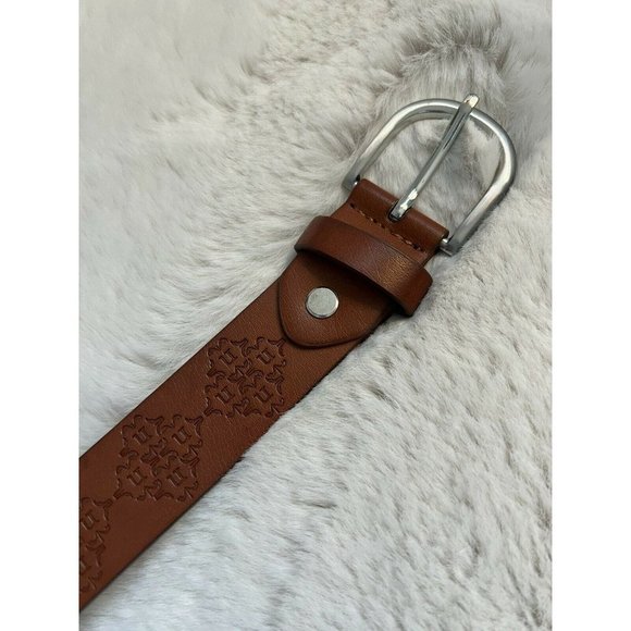 Unbranded Embossed Brown Belt Boho Brown Vegan Leather Large - Picture 3 of 5